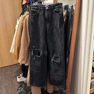 Zara Off Black Wide Leg Jeans